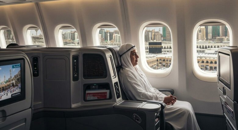 this image is showing one person is going for umrah with 5 star umrah services