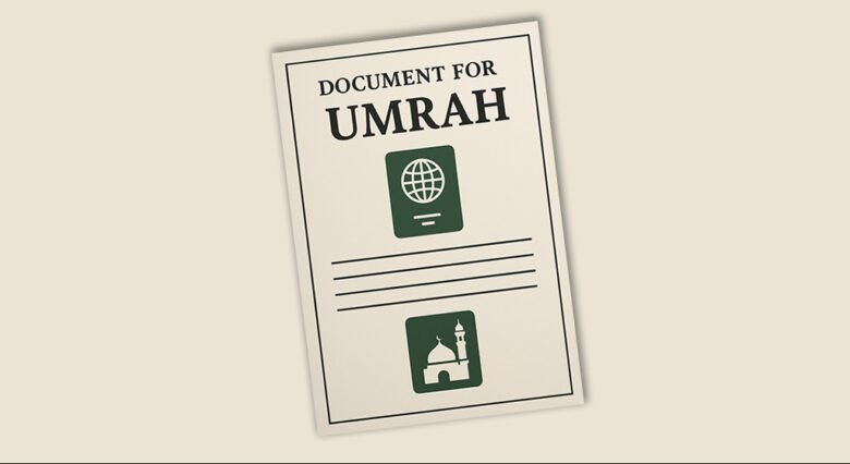 In this image is a document is available showing the which documents need for the Umrah travel from USA to Makkah
